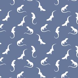 Iguana Silhouette in Azurite