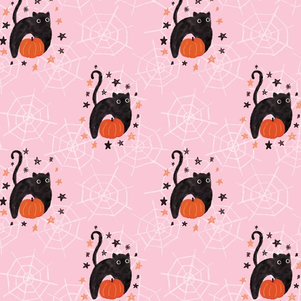 Black Cat in Bubblegum Pink