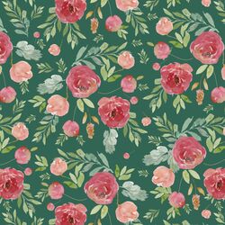 Wild Roses in Moss Green