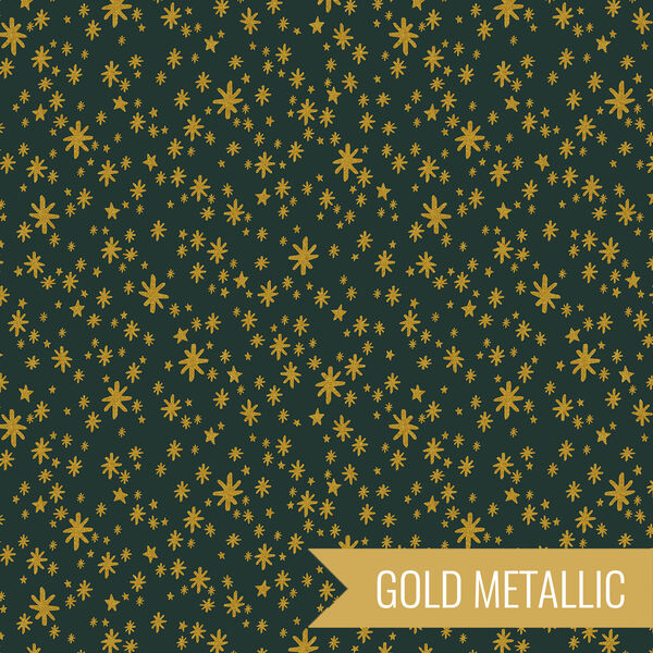 Starry Night in Evergreen Metallic