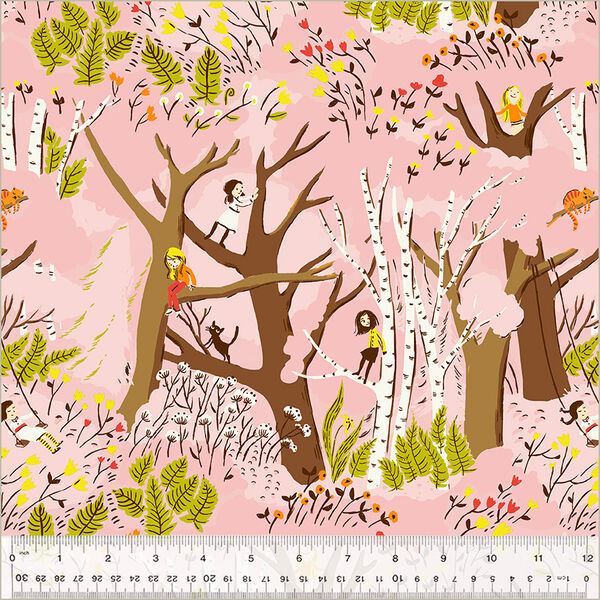Girls in Trees in Pink