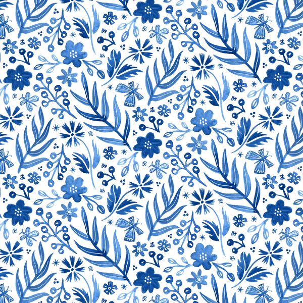 Flutter Floral in Azure