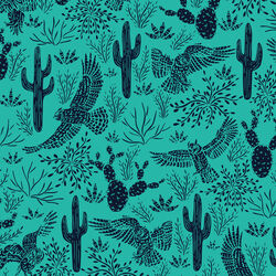 Courtship Dance in Turquoise Navy