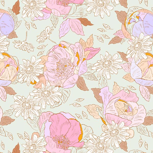 Dream Floral in Soft Sage