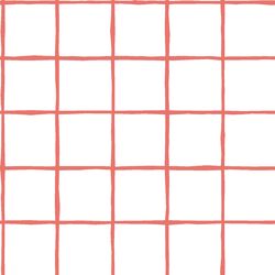 Windowpane in Living Coral on White