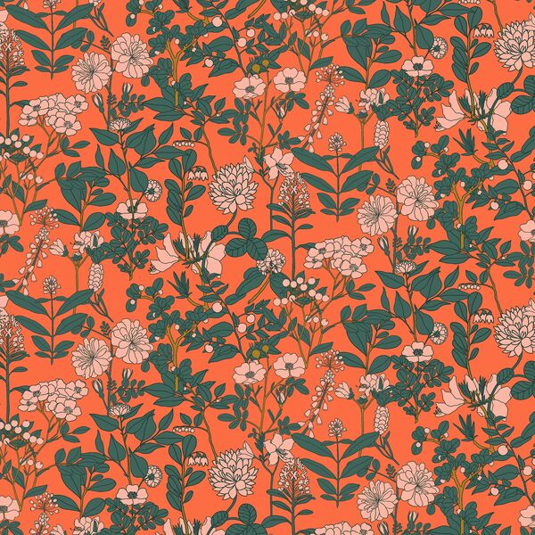 Forest Floral in Vermilion