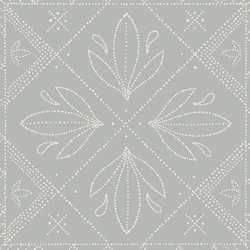 Large Dotted Tile in Cream on Grey