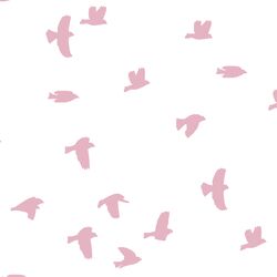 Flock Silhouette in Carnation on White