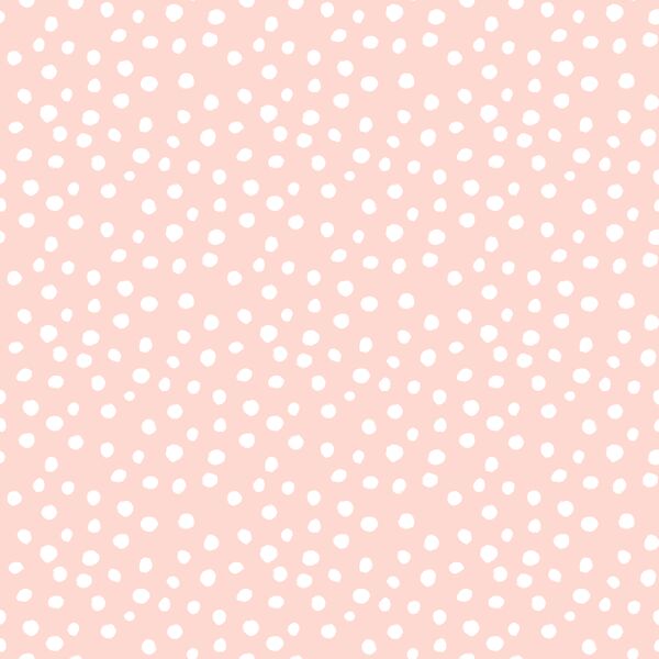 Little Modern Polka Dot in White on Sugar Pink