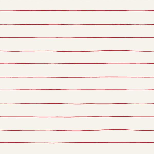 Stripe in Poinsettia on Bone