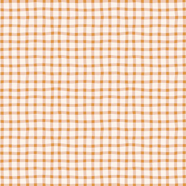 Wobbly Gingham in Apricot Cream
