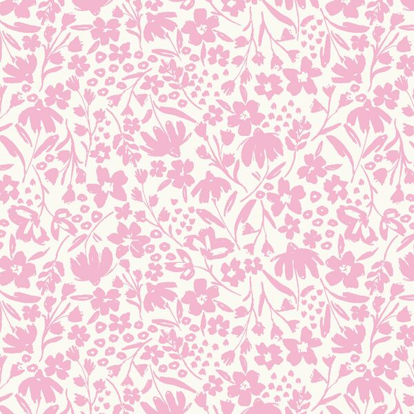 Spring Silhouette in Peony Pink on Cream