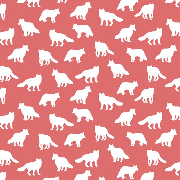 Little Fox Silhouette in Poppy