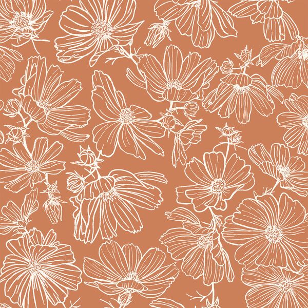 Floral Sketch in Caramel