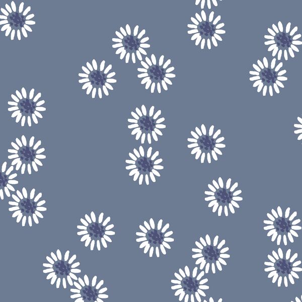 Picking Daisies in Dove and Indigo