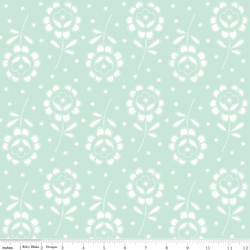Rose Cutwork in Aqua