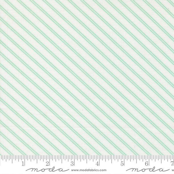 Stripe in White Aqua