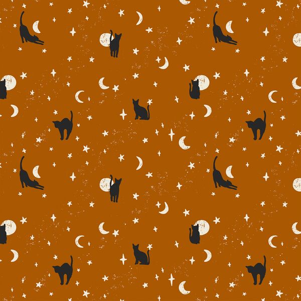 Moonstruck Cats in Burnt Orange