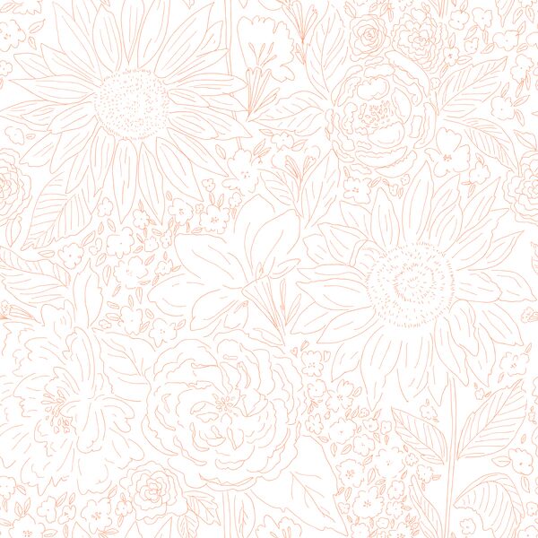 Paperie in Coral Dream on White