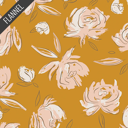 Bed of Roses Flannel in Amber