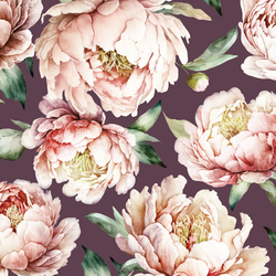 Large Peony Lane in Raisin