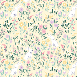 Bunny Meadow in Light Yellow