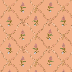 Twisted Ribbon Floral in Peach Nectar