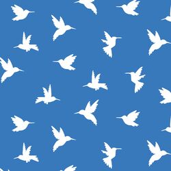 Hummingbird Silhouette in Cerulean