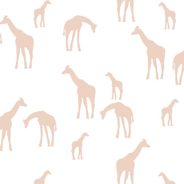 Giraffe Silhouette in Shell on White