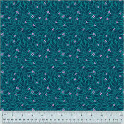 Vines and Berries in Teal