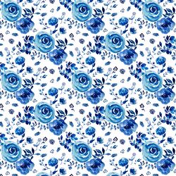 Small Chinoiserie Floral in Cobalt