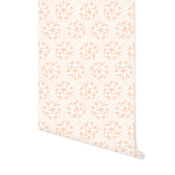 Floral Dot Silhouette in First Blush on Ivory