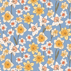 Daffodil Fields in Periwinkle