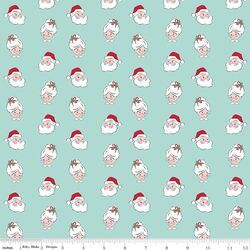 Santa Heads in Blue