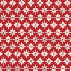 Stars in Cream on Christmas Red