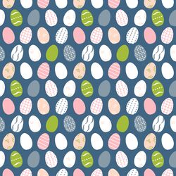 Painted Eggs in Grassy Garden