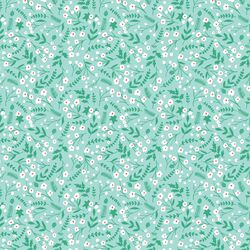 Winter Floral in Peaceful Aqua
