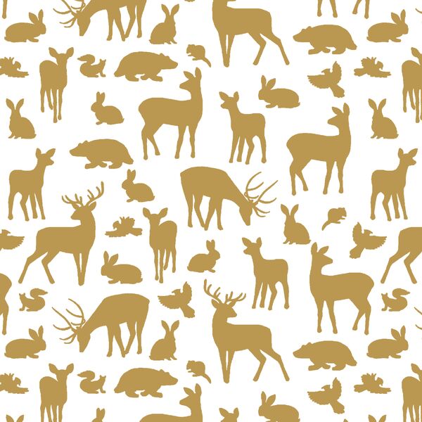 Forest Friends in Marigold on White
