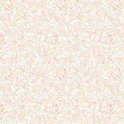 Small Sketched Blooms in Peach on Cream