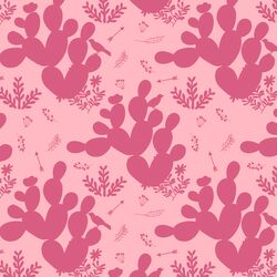 Cactus Silhouette in Fuchsia on Bubblegum