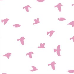 Flock Silhouette in Begonia on White