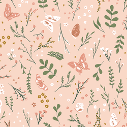 Butterflies and Blossoms in Petal Pink