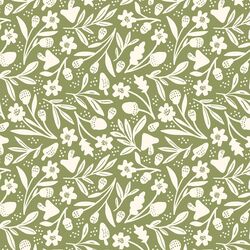 Falloween Floral in Green Apple