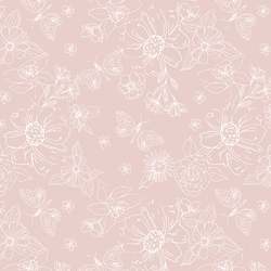 Sketched Florals in Pink Blossom