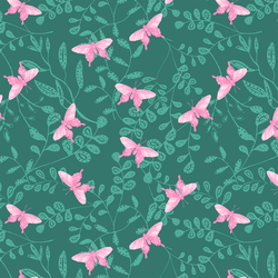 Boho Butterflies in Jade Green