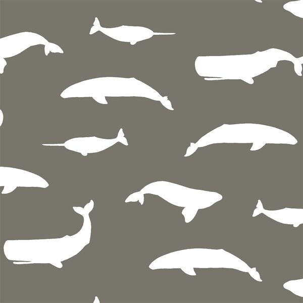 Whale Silhouette in Greige