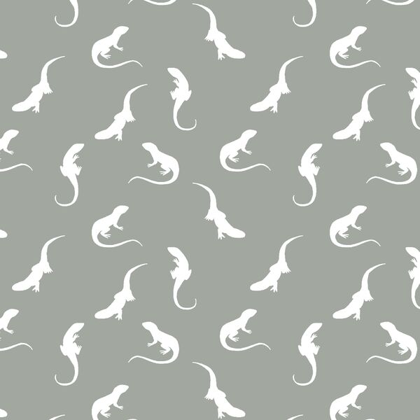 Iguana Silhouette in Sage