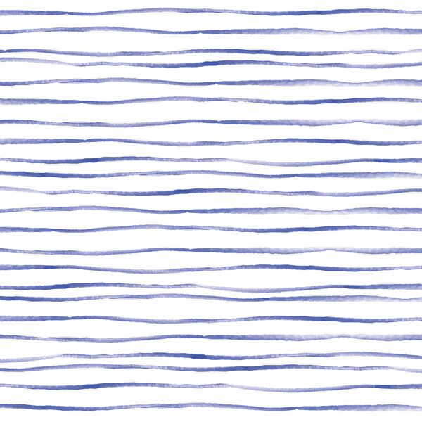 Sussex Stripe in Lapis Blue on White