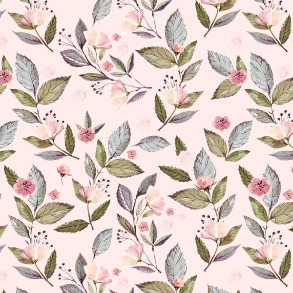 Tossed Floral in Soft Blush