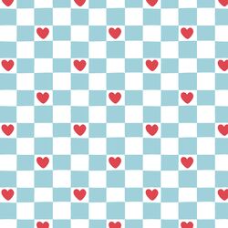Heart Checkerboard in True Blue